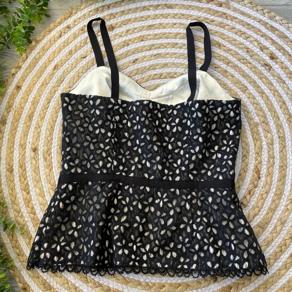 Milly Of New York Women's Lace Floral Leaf Strap Sexy Cami Tank Top Size 4 - Picture 10 of 10